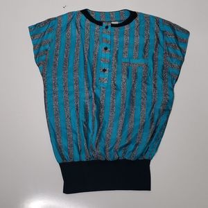 Vintage BELLINO Paris Mode 100% short sleeve silk blouse